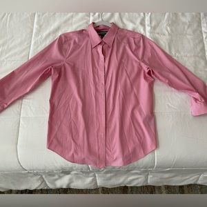 Ralph Lauren, size medium, VGUC, untreated make up stain on inside of collar